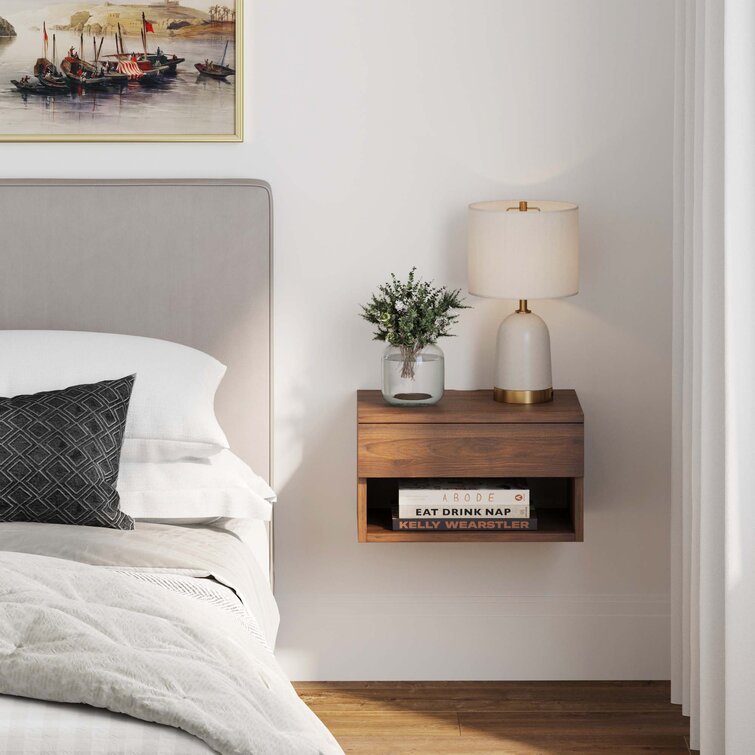 Nightstand attached on sale to wall